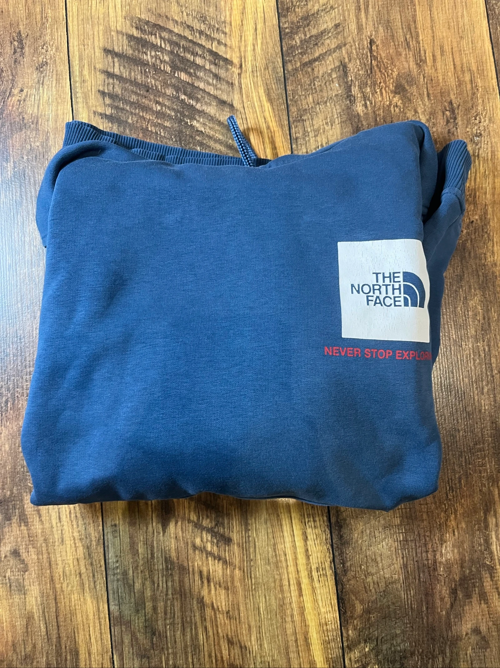 Hoodie marineblauw met geborduurd vierkant Box Logo - The North Face - maat S - zeer goede staat – photo 12